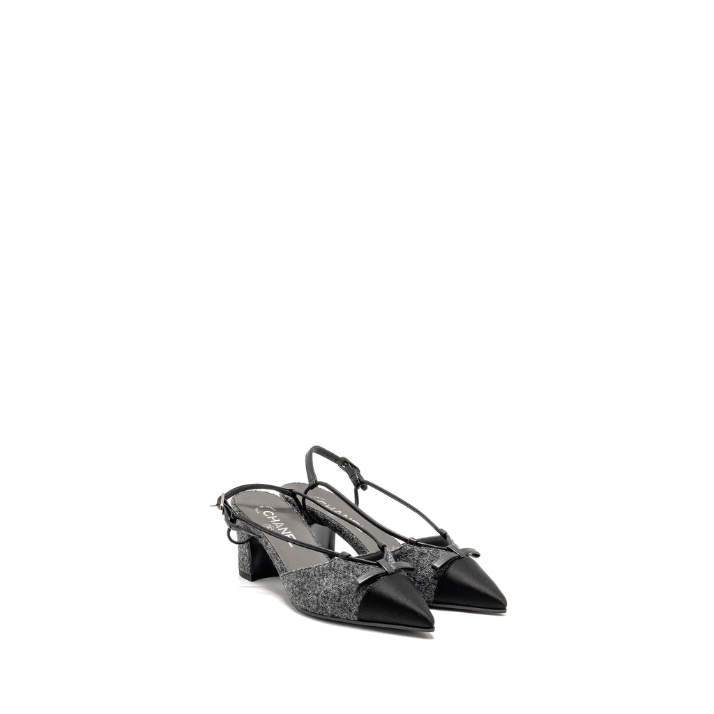 chanel-size-37-5-cap-toe-cc-slingback-pumps-tweed-grey-black
