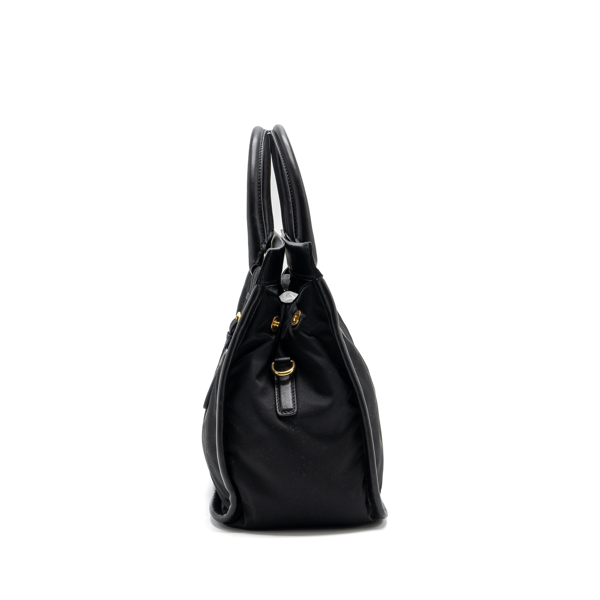 prada-tote-bag-nylon-leather-black-ghw