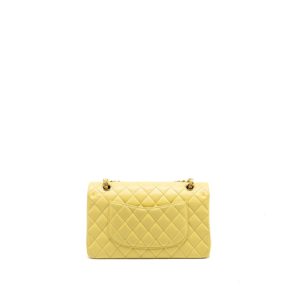 chanel-medium-classic-double-flap-bag-caviar-light-yellow-lghw