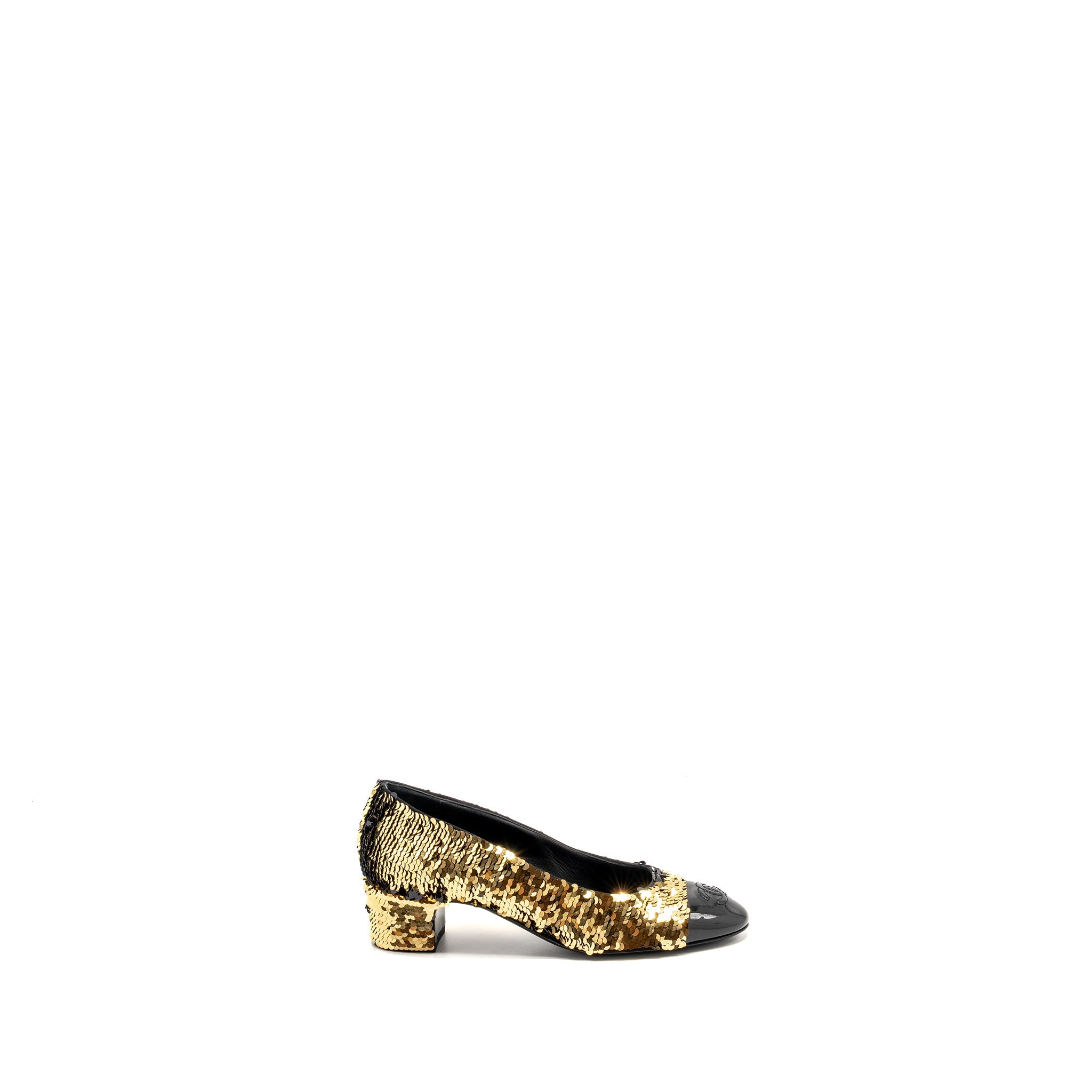 chanel-size-36-21k-pumps-sequins-patent-gold-black