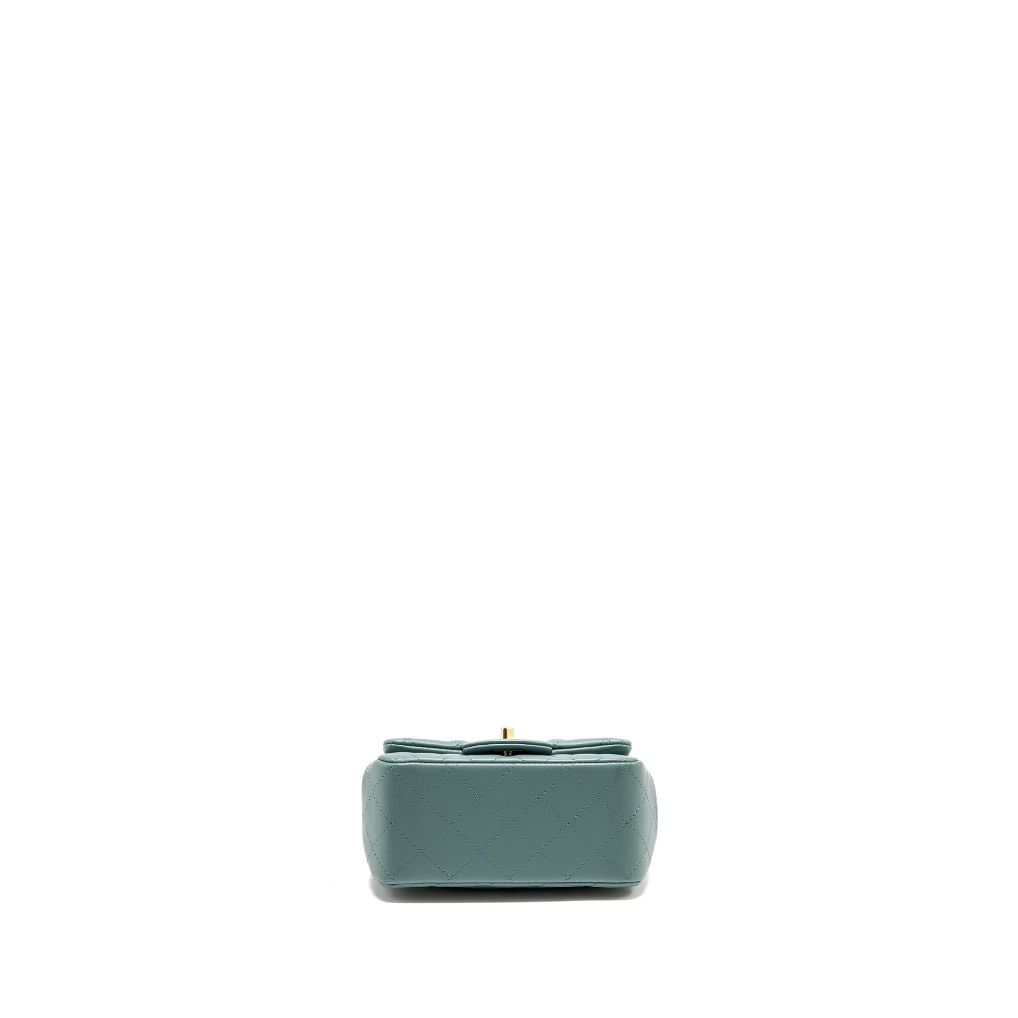 chanel-mini-square-flap-bag-lambskin-green-lghw-microchip-copy