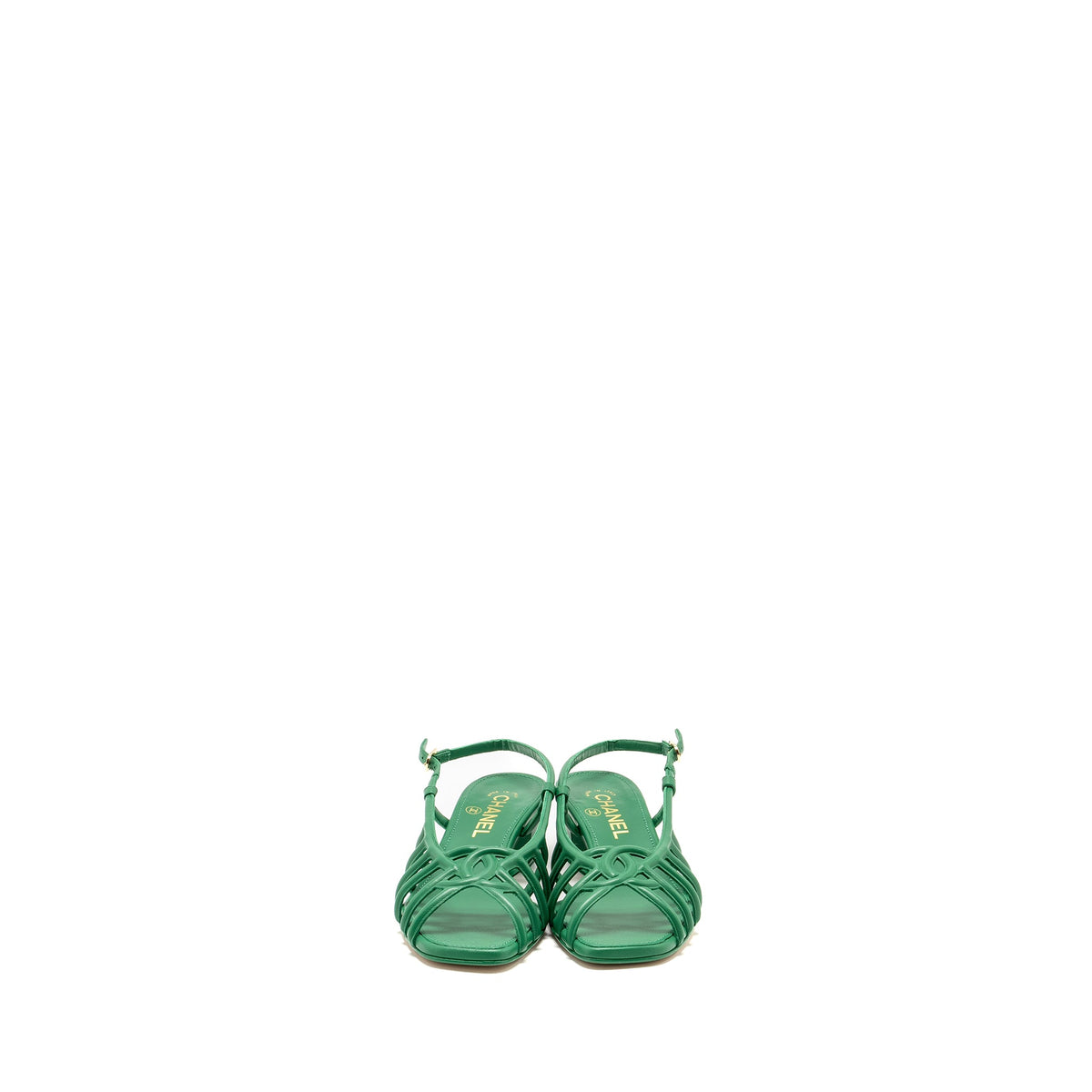 chanel-size-37-5-22b-cc-logo-sandals-lambskin-green-shw