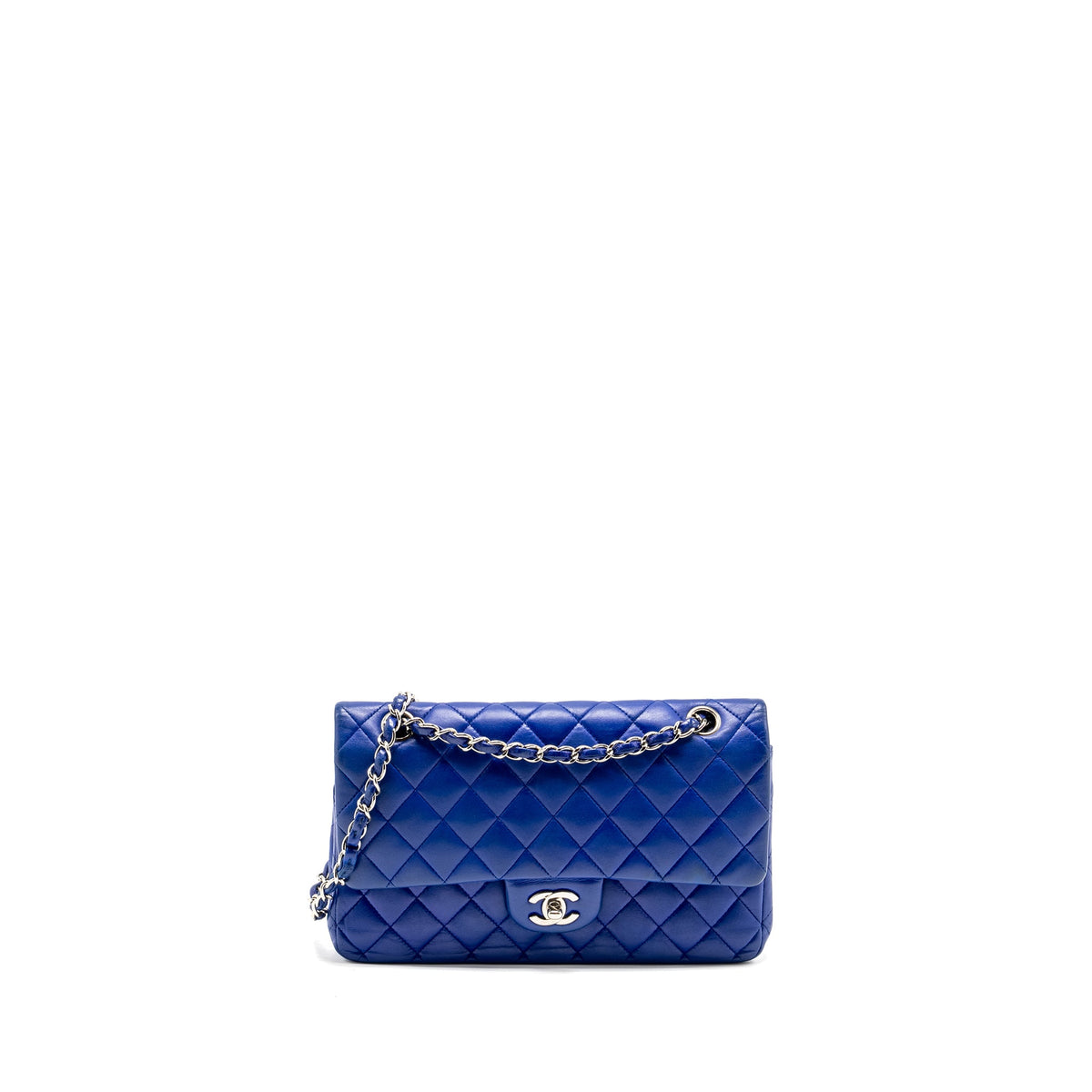 chanel-medium-classic-double-flap-bag-lambskin-blue-shw