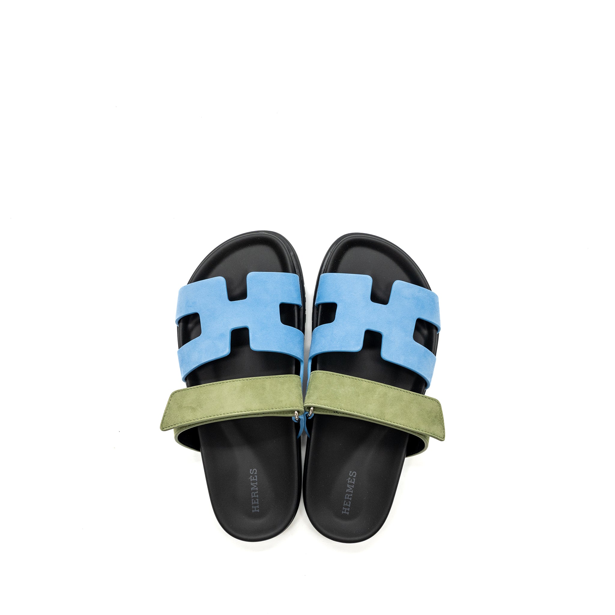 hermes-size-37-chypre-sandals-chevre-velours-bleu-cameo-vert