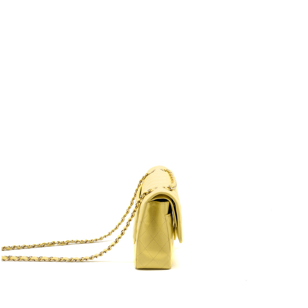 chanel-medium-classic-double-flap-bag-caviar-light-yellow-lghw