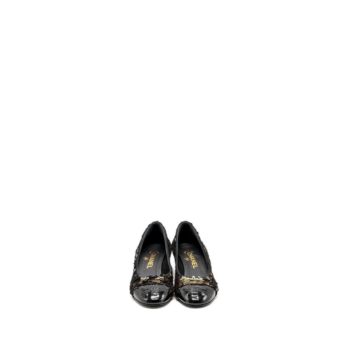 chanel-size-36-21k-pumps-sequins-patent-gold-black