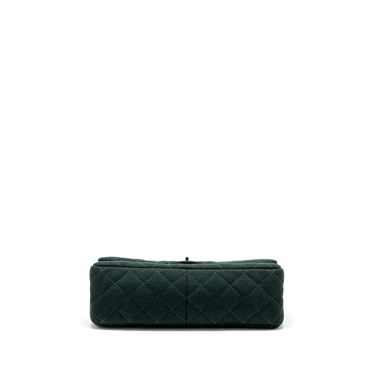 chanel-reissue-2-55-226-double-flap-bag-fabric-dark-green-ruthenium-hardware-copy