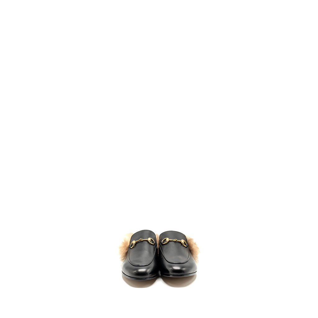 gucci-size-37-horsebit-princetown-fur-slipper-leather-black-ghw