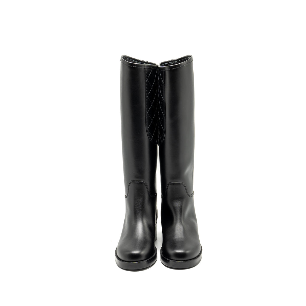 chanel-size-38-cc-logo-high-boots-calfskin-black