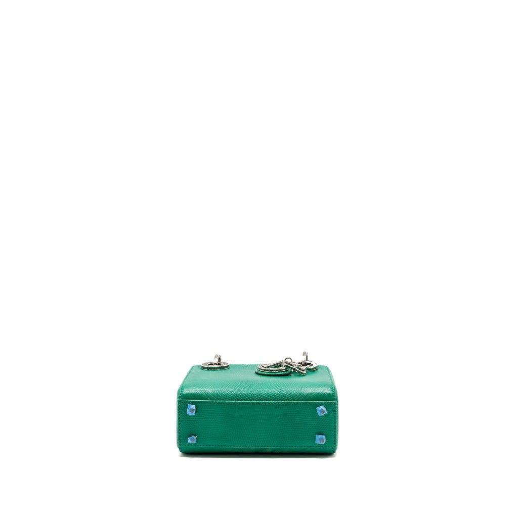 dior-mini-lady-dior-lizard-leather-green-with-crystal-buckle-shw