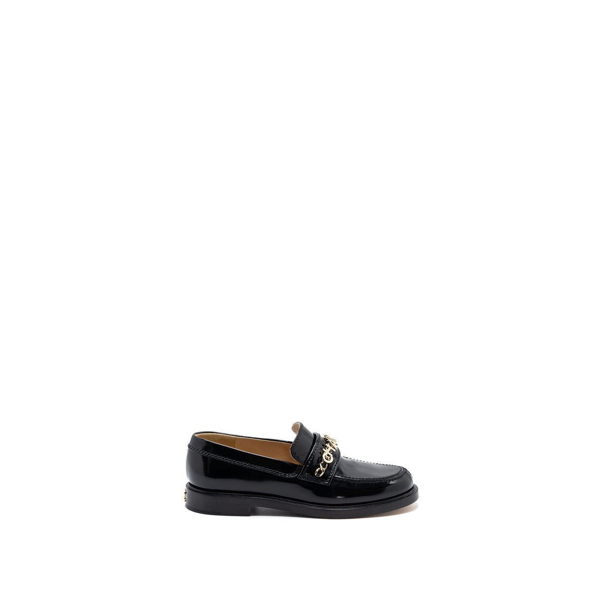 chanel-size-36-letter-loafer-patent-leather-black-lghw