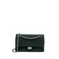 chanel-reissue-2-55-226-double-flap-bag-fabric-dark-green-ruthenium-hardware-copy