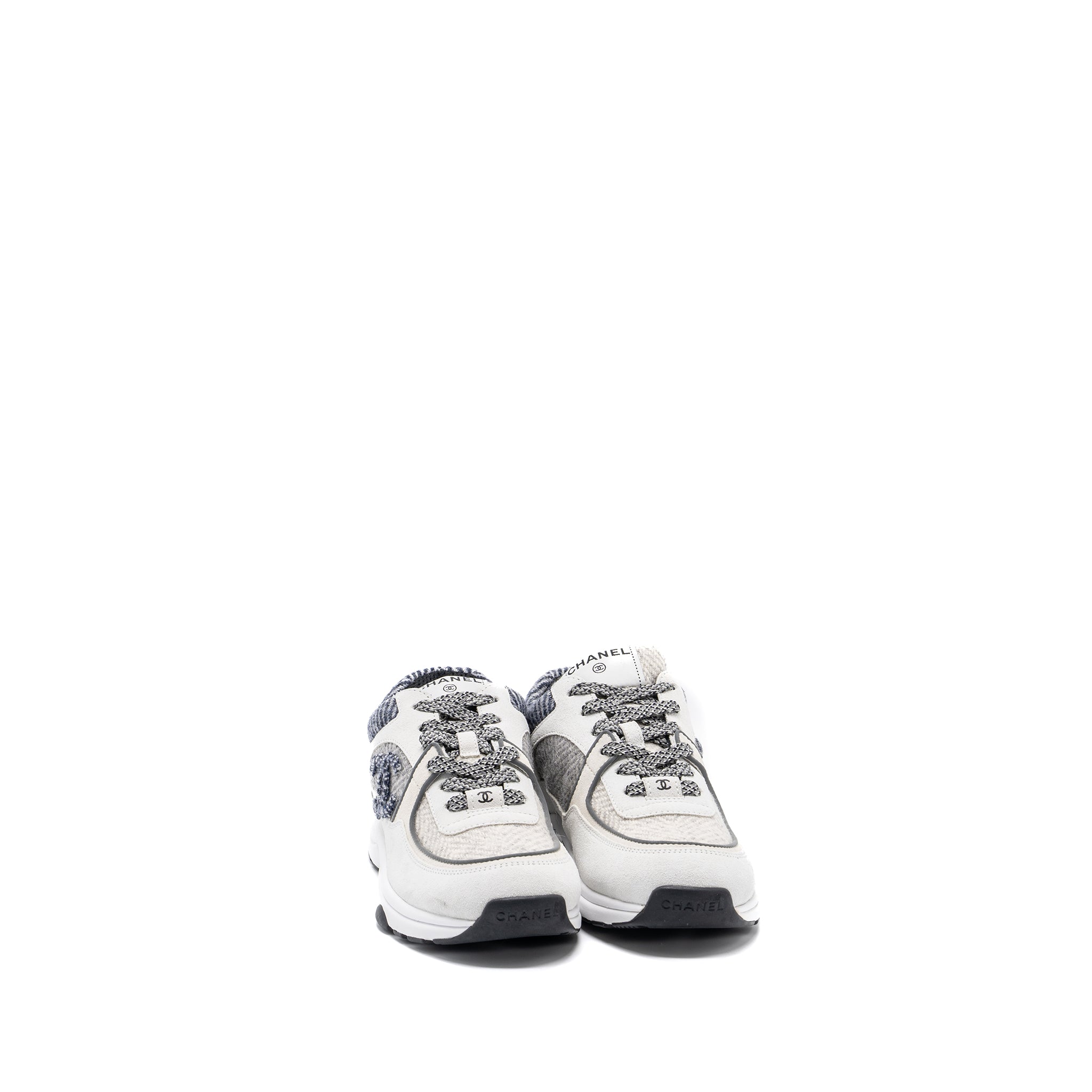 chanel-size38-5-cc-logo-sneakers-suede-leather-fabric-light-grey