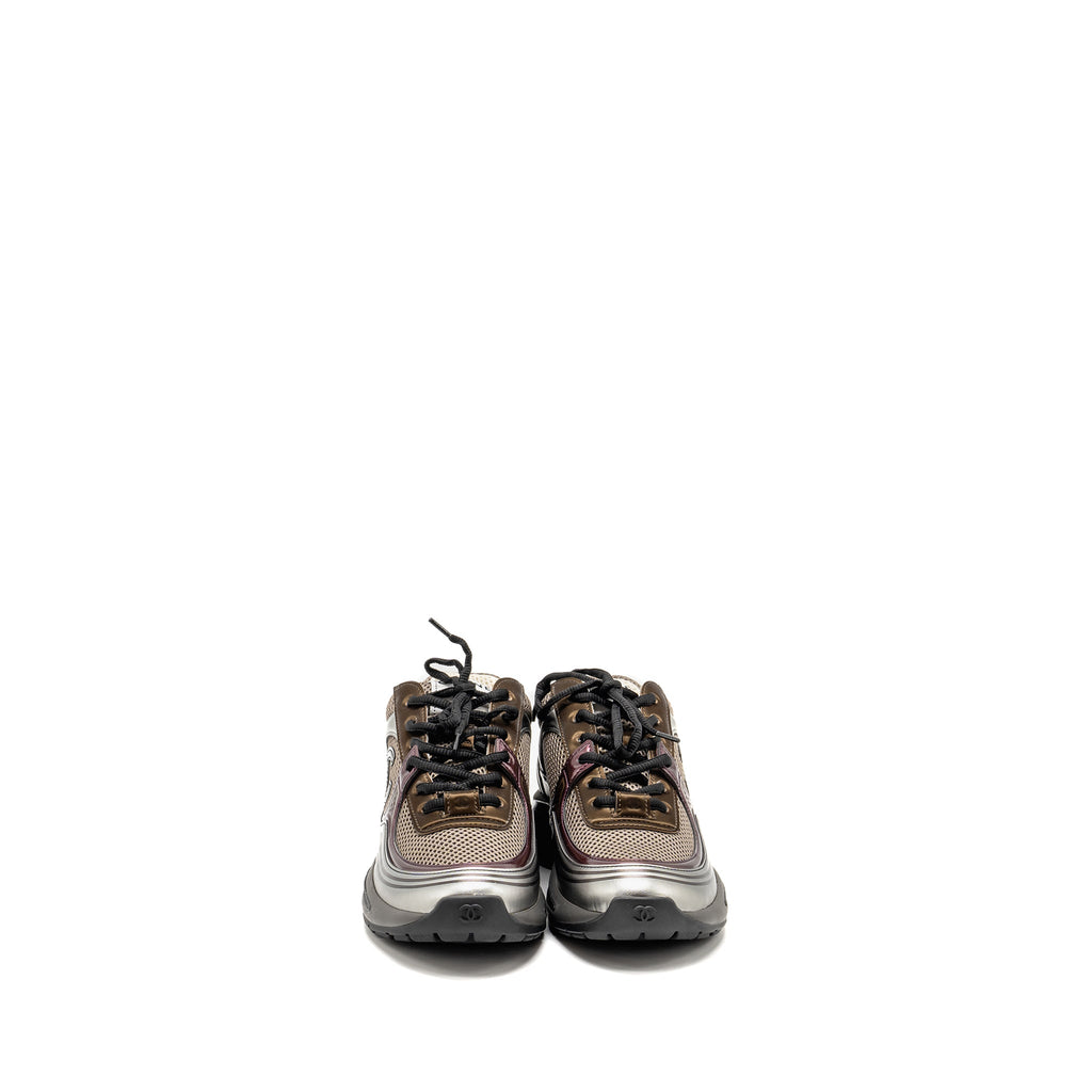 chanel-size-38-23a-cc-logo-sneakers-fabric-laminated-khaki-silver-dark-purple-copy