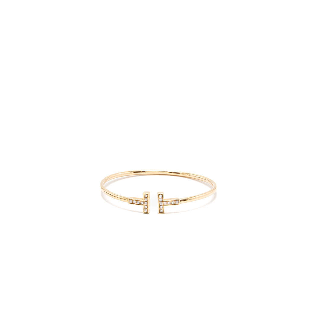 TIFFANY T DIAMOND WIRE BRACELET IN GOLD