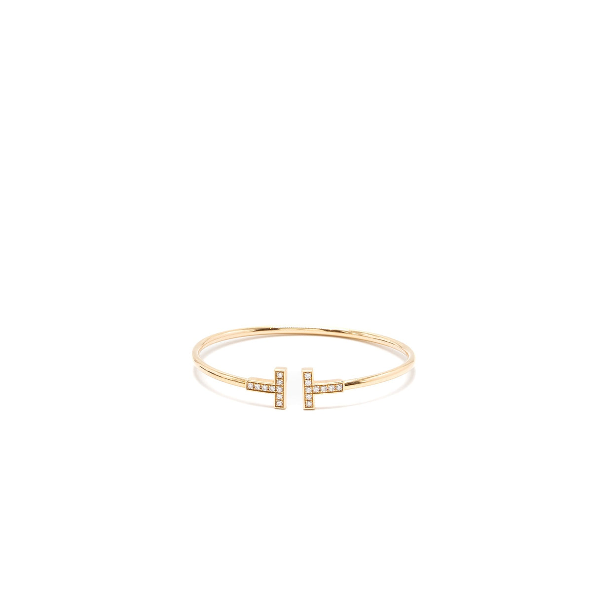 TIFFANY T DIAMOND WIRE BRACELET IN GOLD
