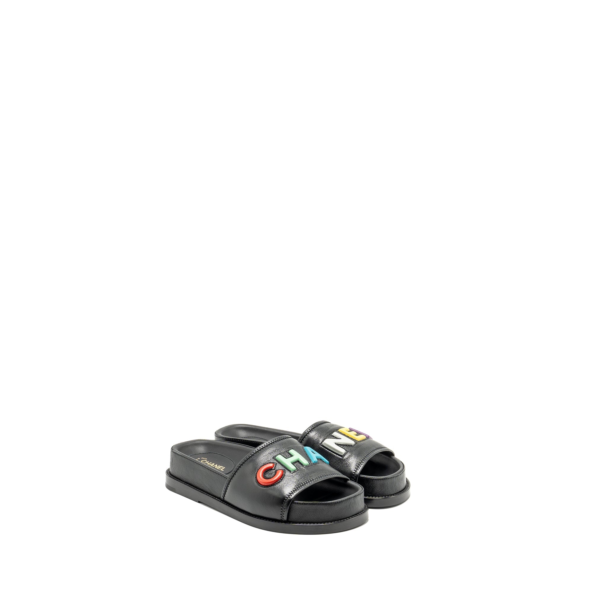 chanel-22s-size-37-sandals-mules-lambskin-black-multicolour-copy