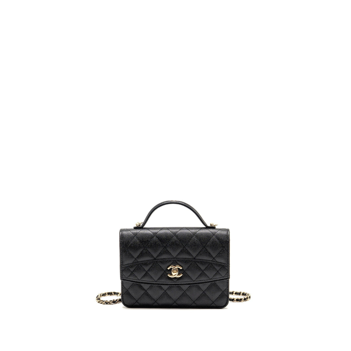 25C QUILTED CC TOP HANDLE MINI BACKPACK CAVIAR BLACK LGHW (MICROCHIP)