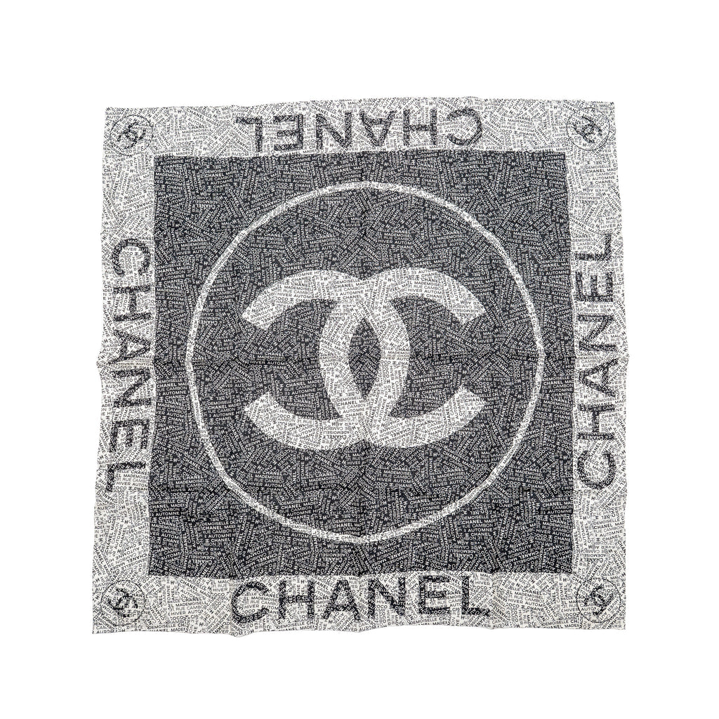 chanel-90cm-silk-scarf-cc-and-letter-logo-black-white