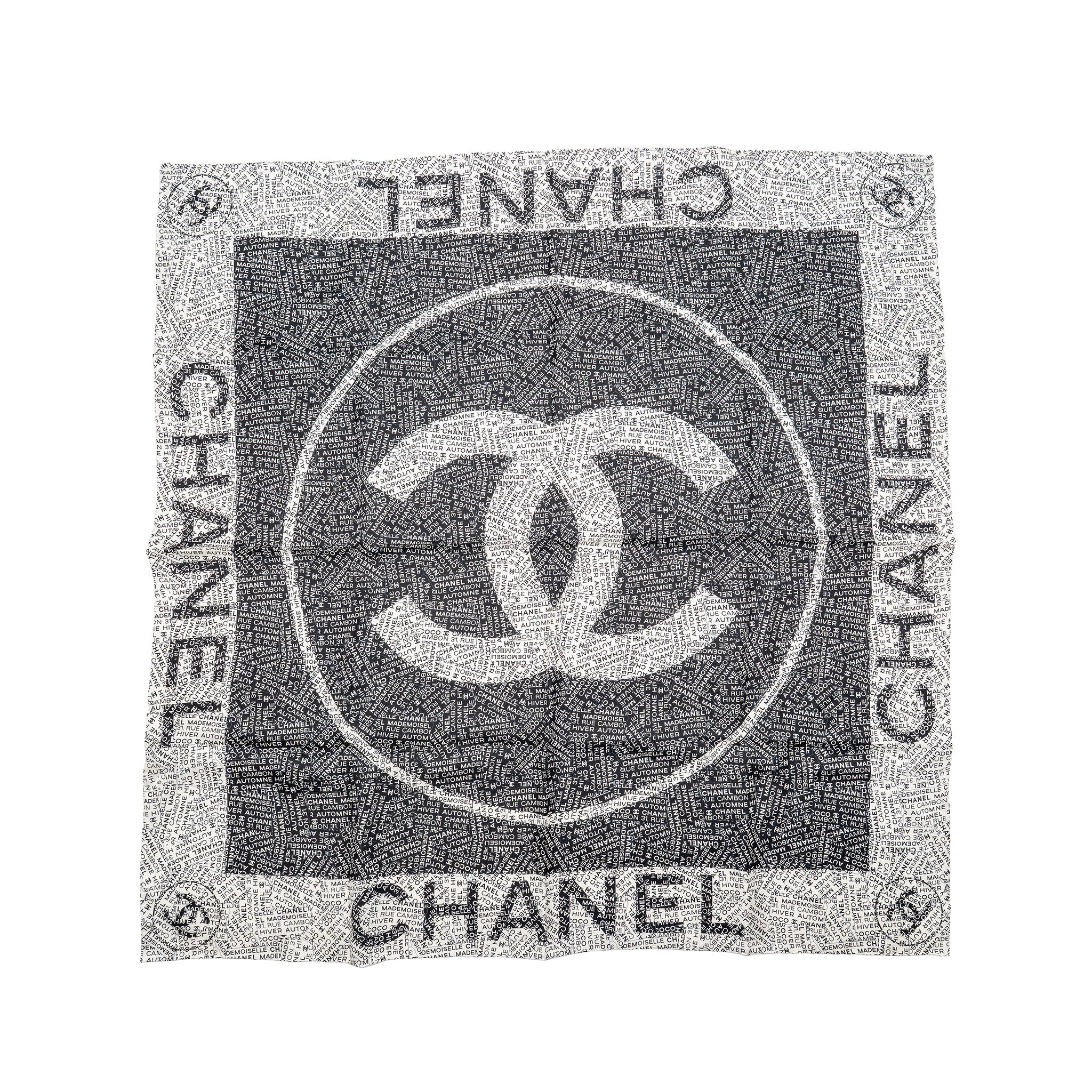 chanel-90cm-silk-scarf-cc-and-letter-logo-black-white