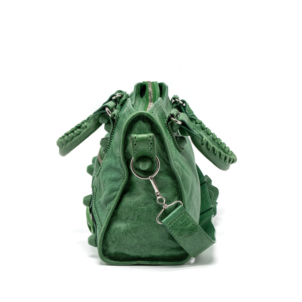 balenciaga-lace-city-bag-green-shw-1