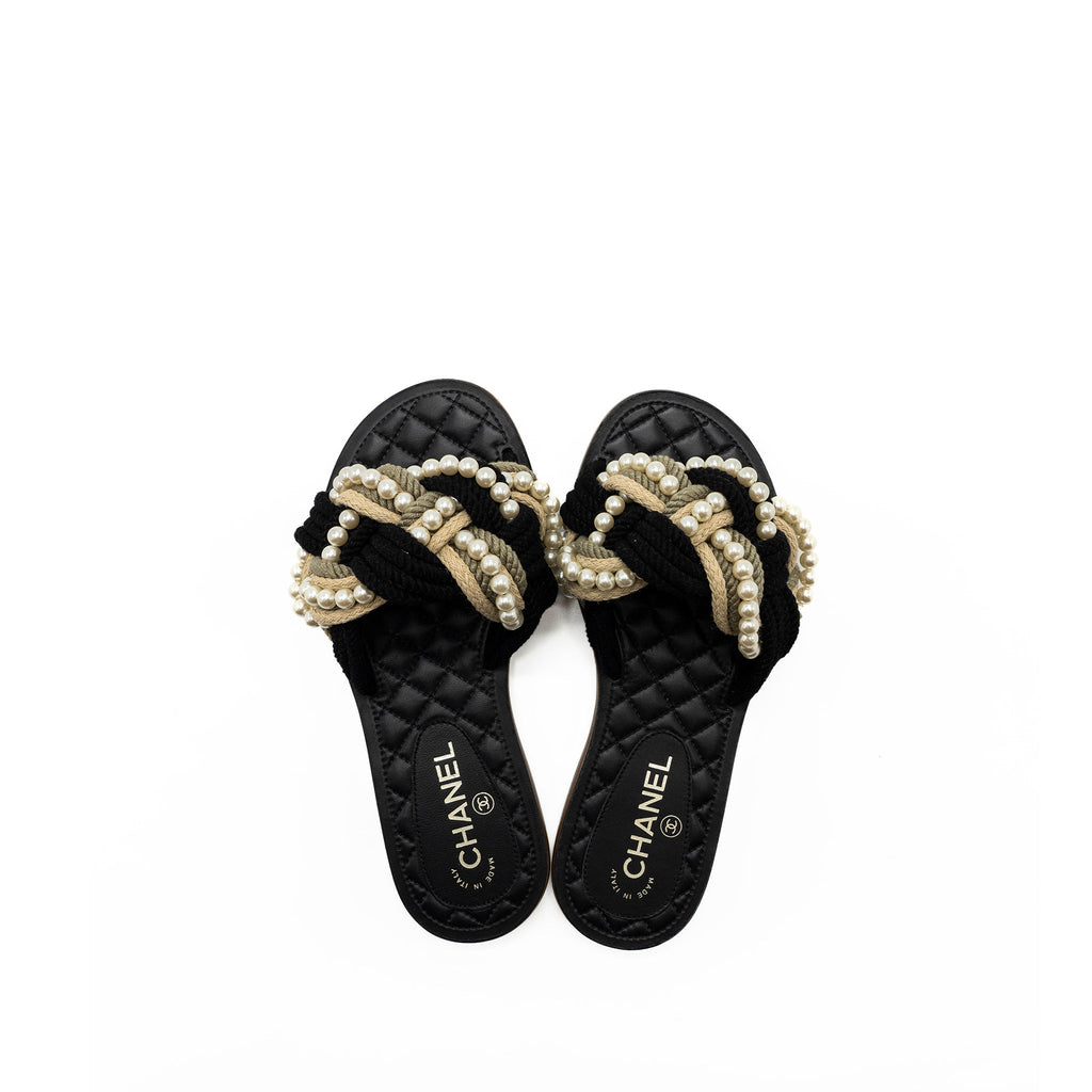 chanel-size-37-mules-cord-lambskin-black-copy