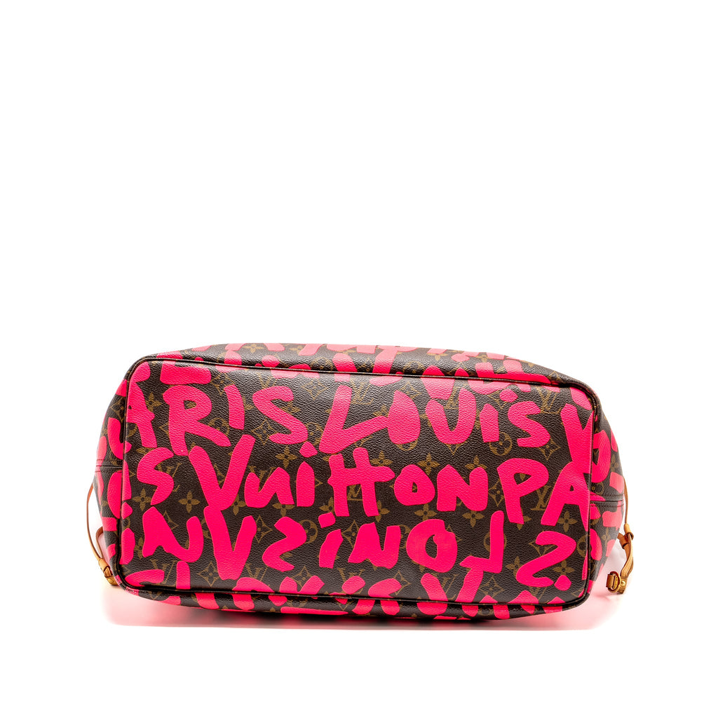 louis-vuitton-neverfull-gm-stephen-sprouse-pink-monogram-graffiti-coated-zip-wallet-sell-in-a-set