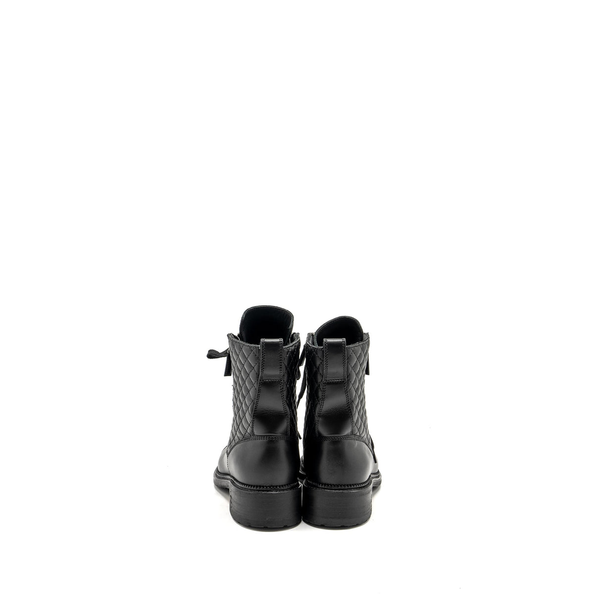 chanel-size-38-quilted-lace-up-combat-boots-calfskin-black-shw