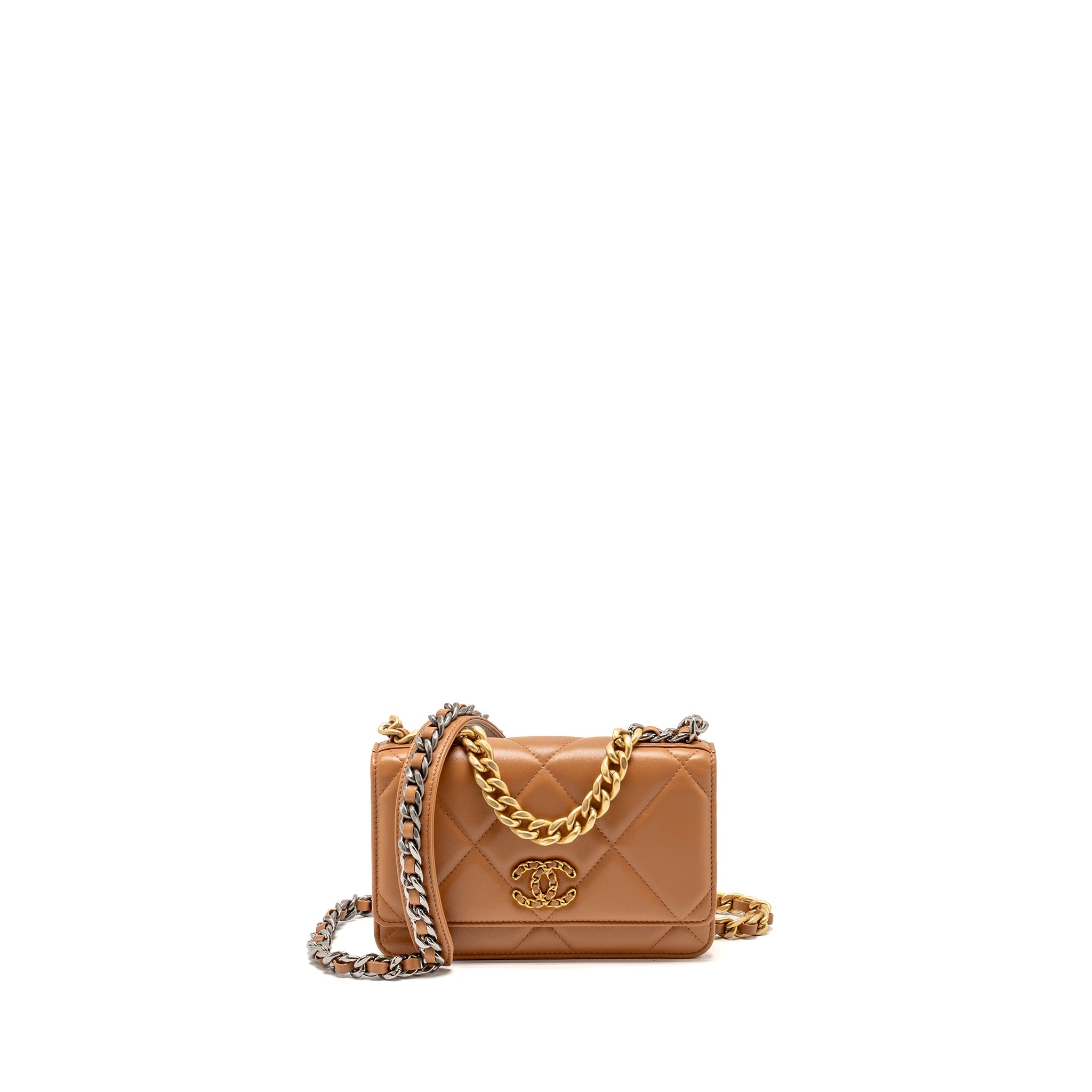 chanel-19-wallet-on-chain-lambskin-dark-beige-multicolour-hardware-microchip-copy