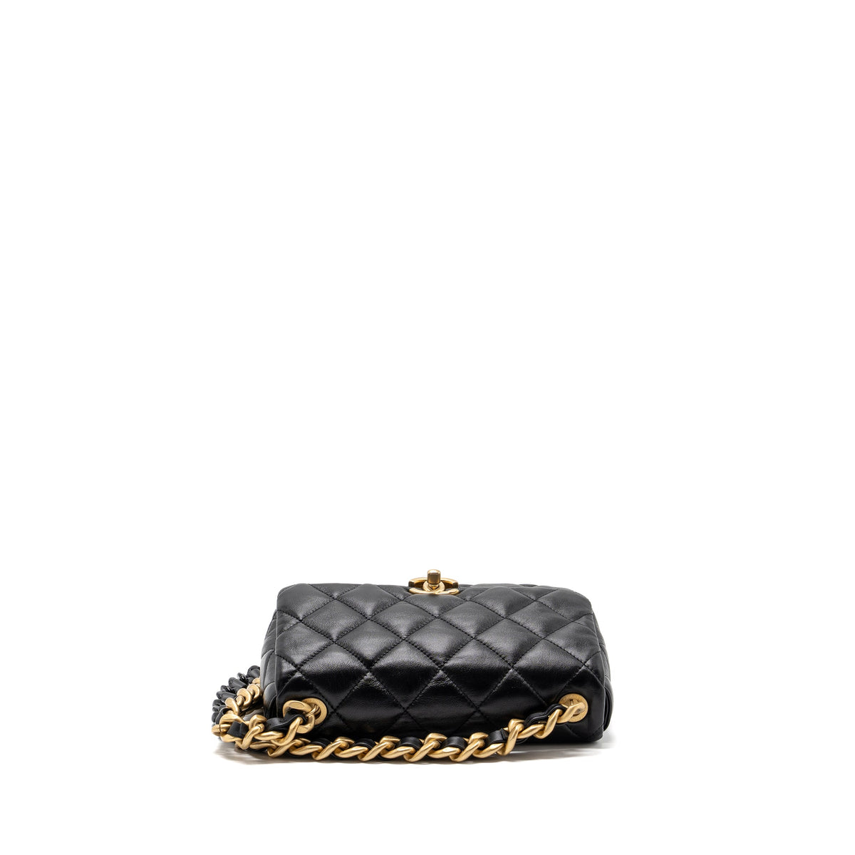 chanel-quilted-flap-bag-giant-chain-lambskin-black-gold-and-black-hardware-microchip