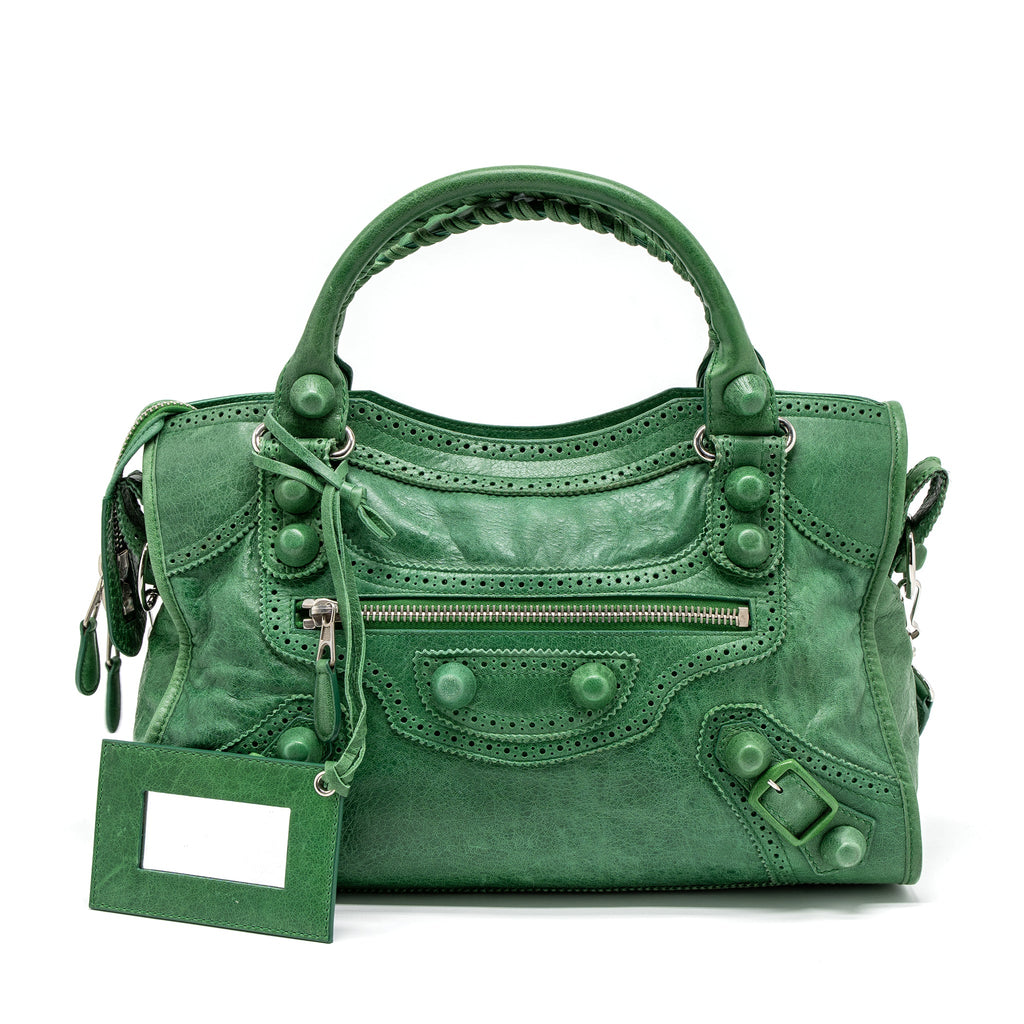 balenciaga-lace-city-bag-green-shw-1