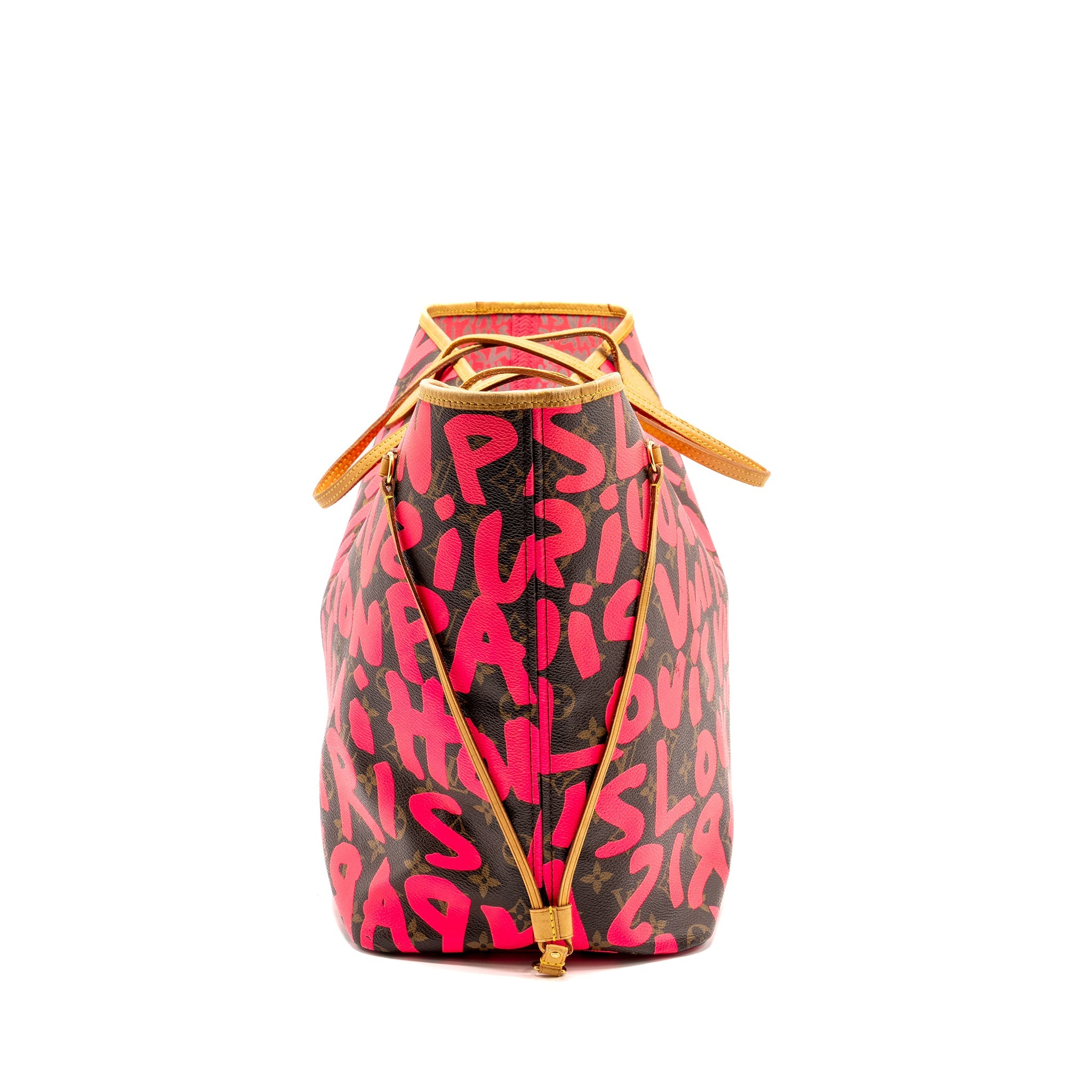 louis-vuitton-neverfull-gm-stephen-sprouse-pink-monogram-graffiti-coated-zip-wallet-sell-in-a-set