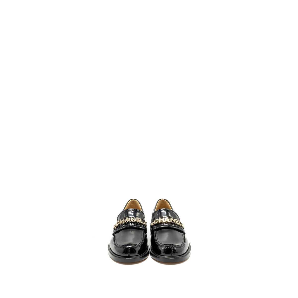 chanel-size-36-5-letter-loafers-leather-black-lghw-copy