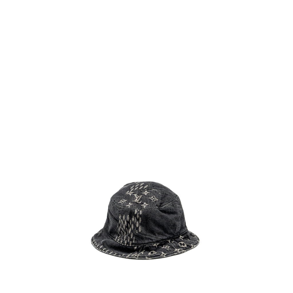 louis-vuitton-size-58-nigo-damier-bucket-hat-denim-black