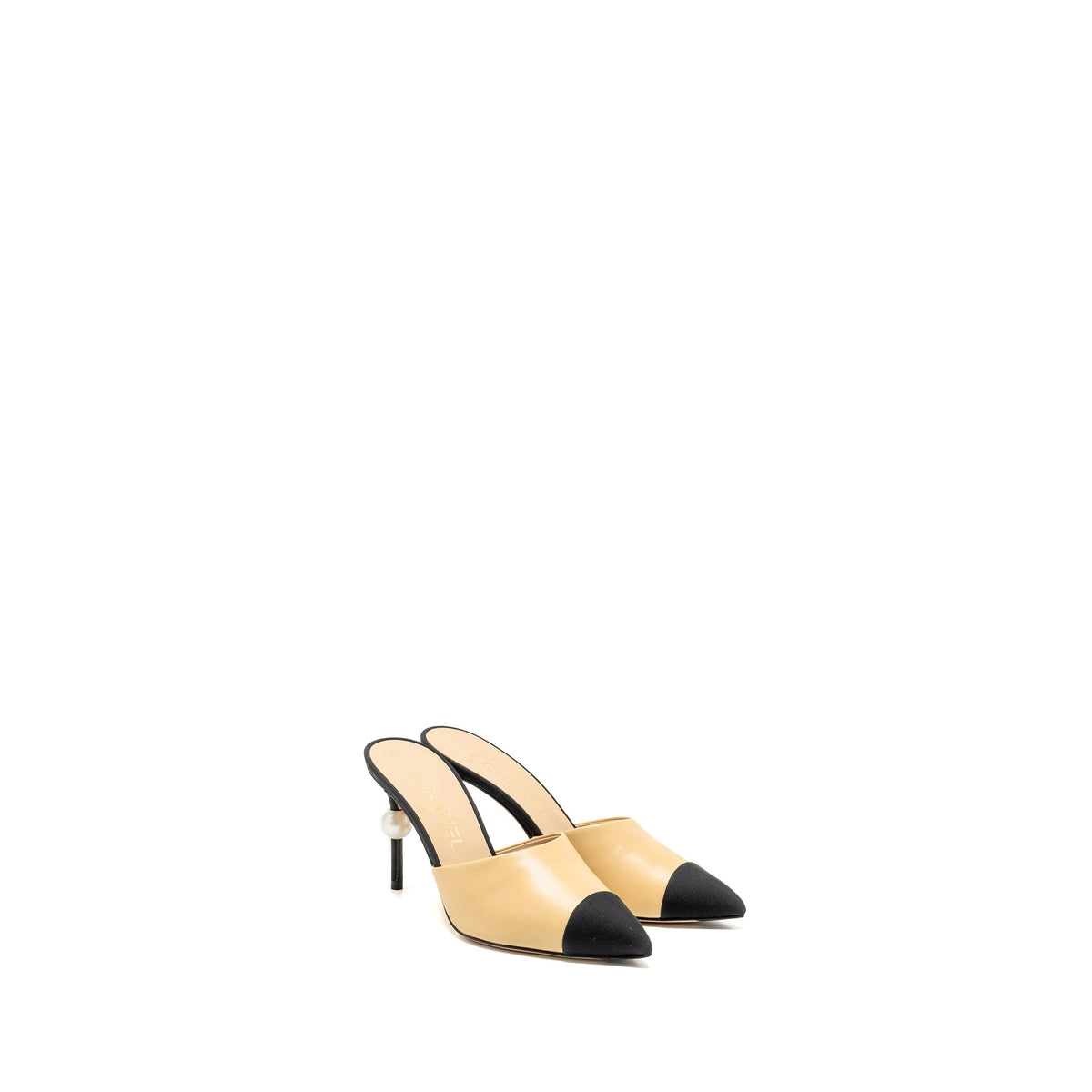chanel-size-36-5-pearl-heel-mule-leather-beige-blac