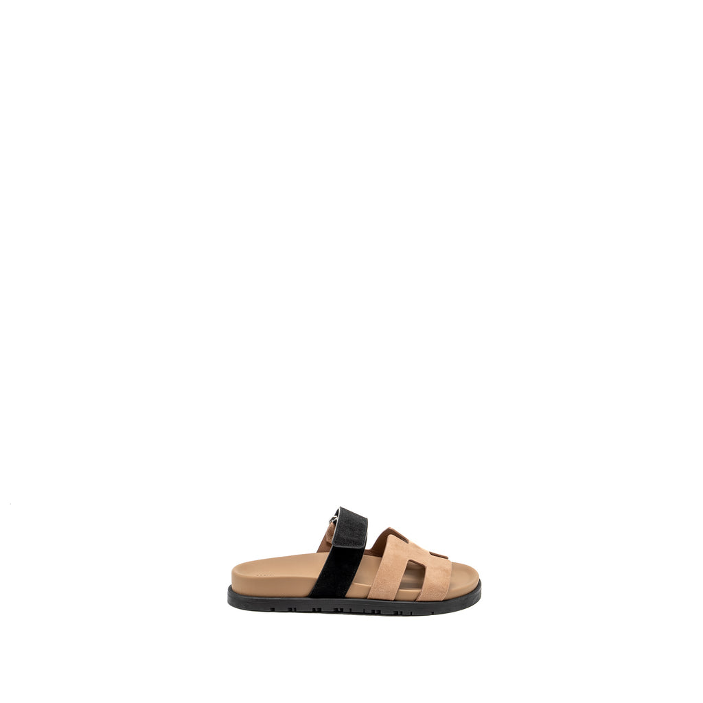 hermes-size-34-chypre-sandals-chevre-suede-rose-perle-noir