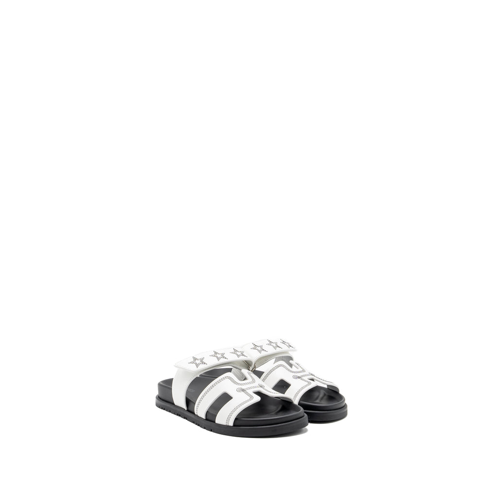 hermes-size-36-5-chypre-sandals-star-embroidered-white