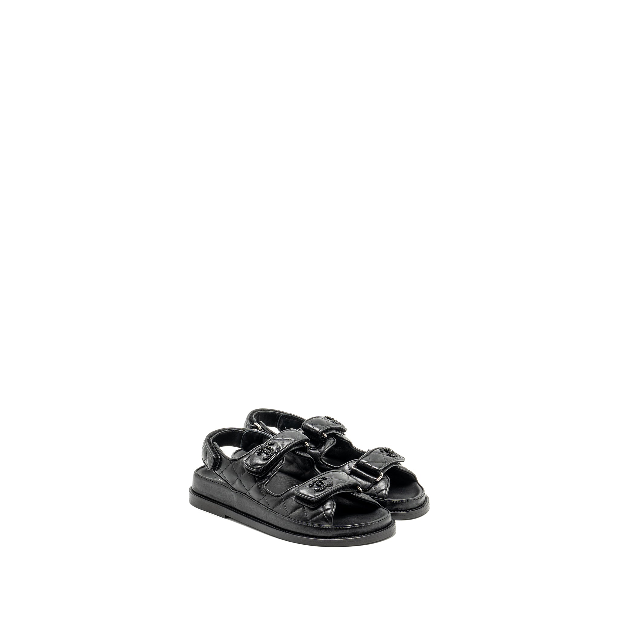 chanel-size-36-dad-sandals-lambskin-so-black