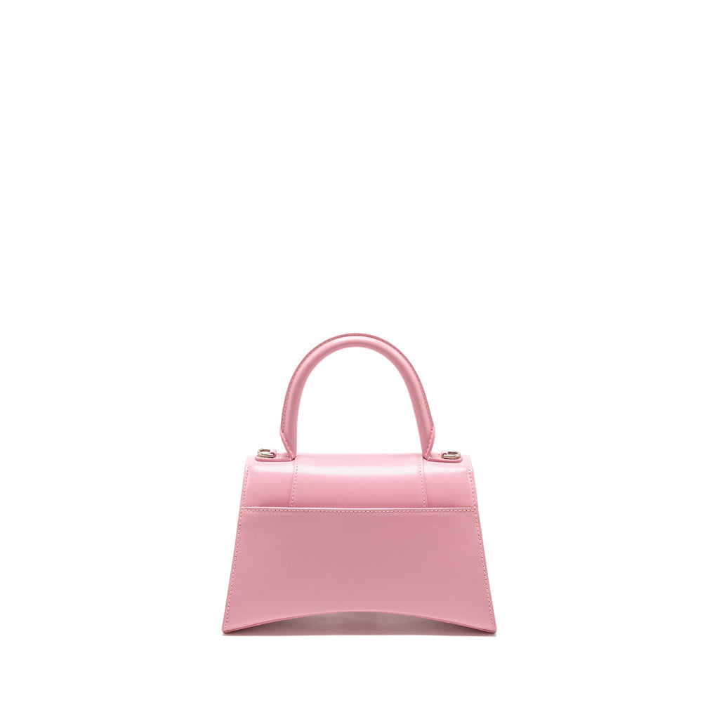 balenciaga-small-hourglass-bag-calfskin-pink-shw