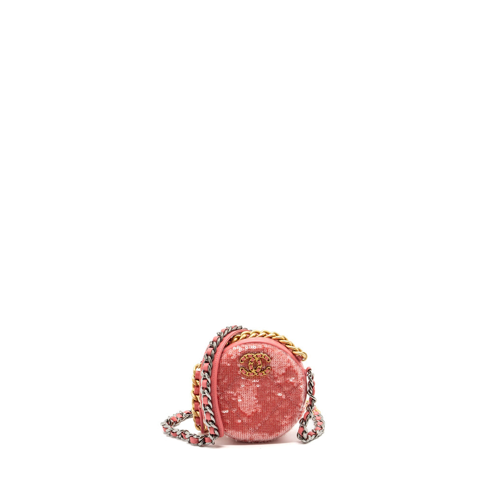 chanel-19-round-purse-with-chain-sequins-pink-multicolour-hardware
