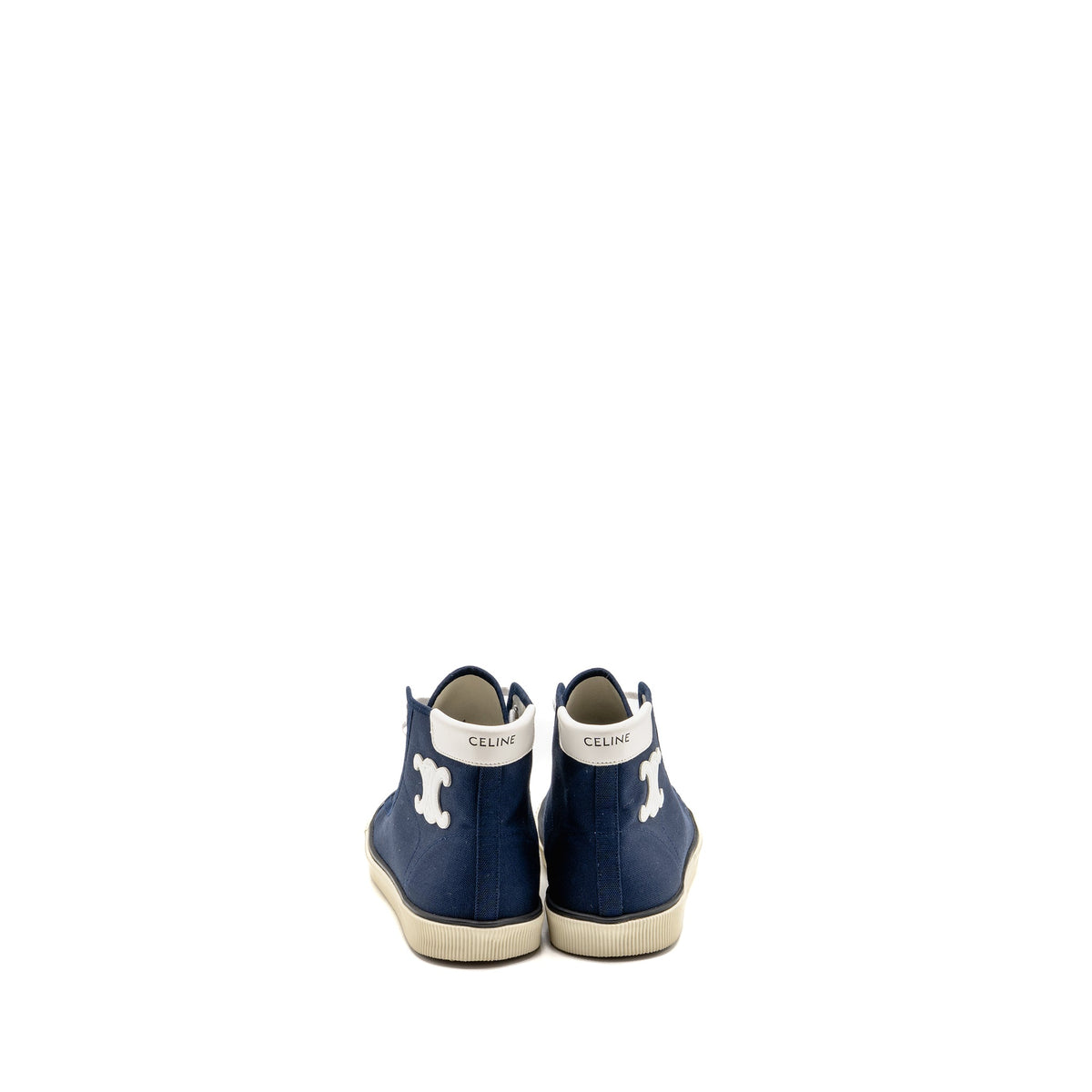 celine-size-39-blank-lace-up-toe-cap-high-top-sneakers-canvas-calfskin-navy