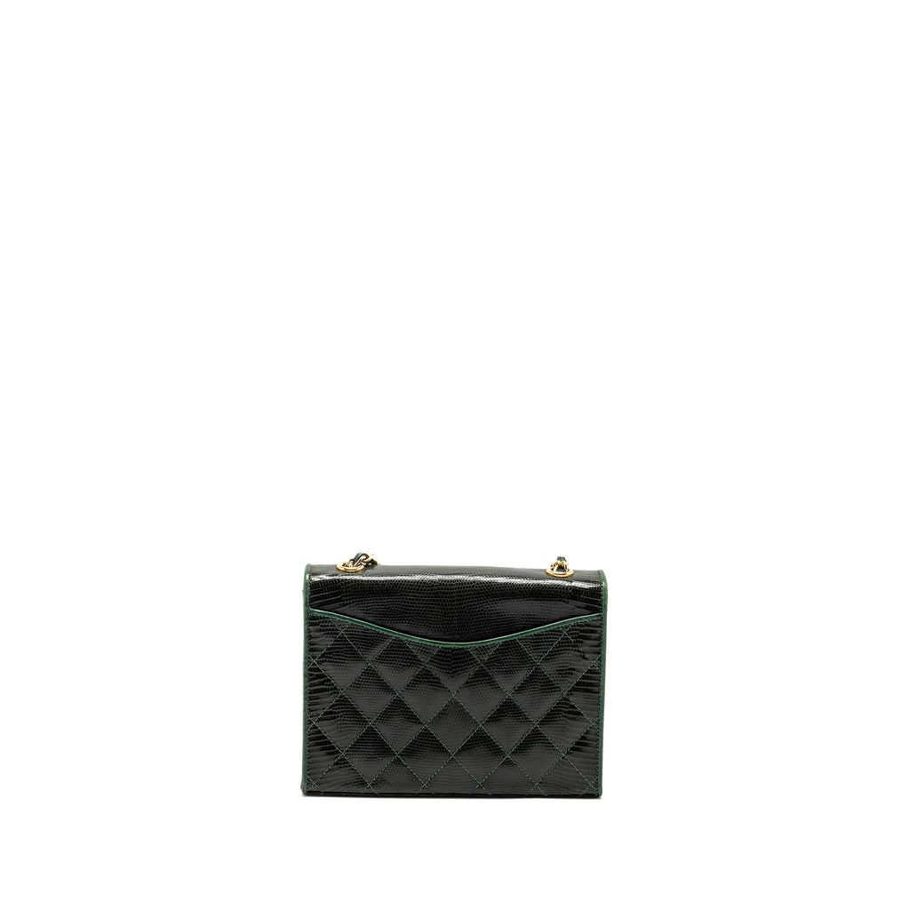 chanel-vintage-envelop-flap-bag-with-chain-lizard-dark-green-ghw
