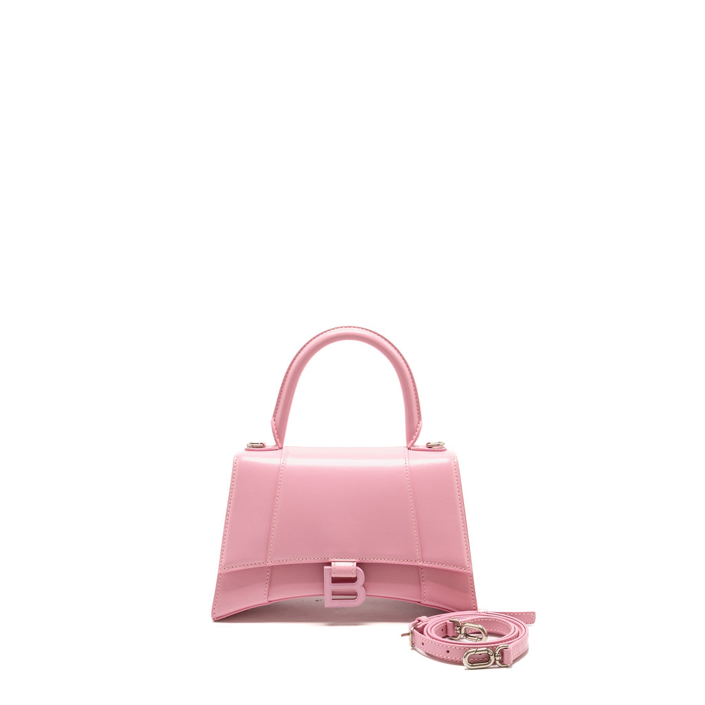 balenciaga-small-hourglass-bag-calfskin-pink-shw