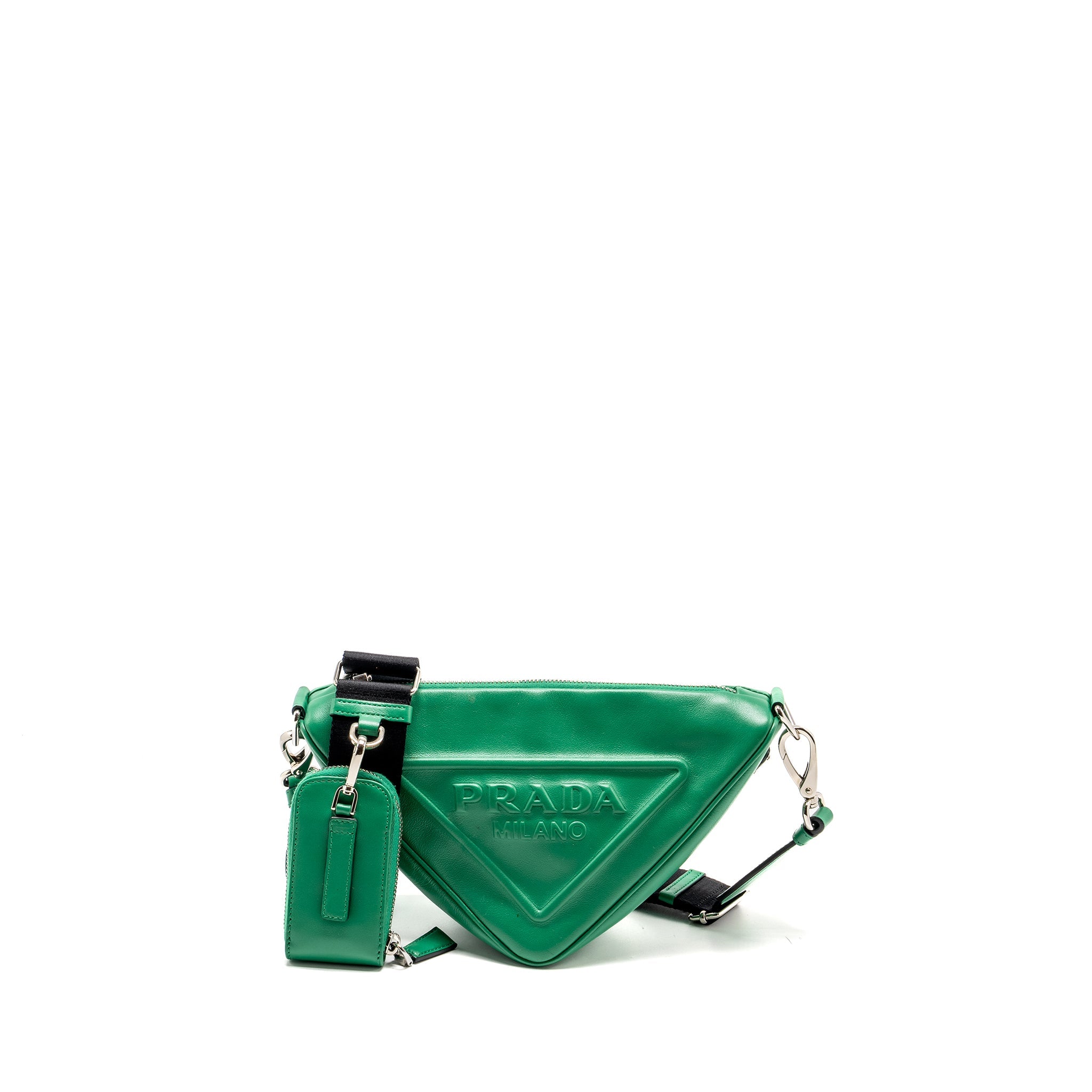 prada-triangle-shoulder-bag-leather-green-shw