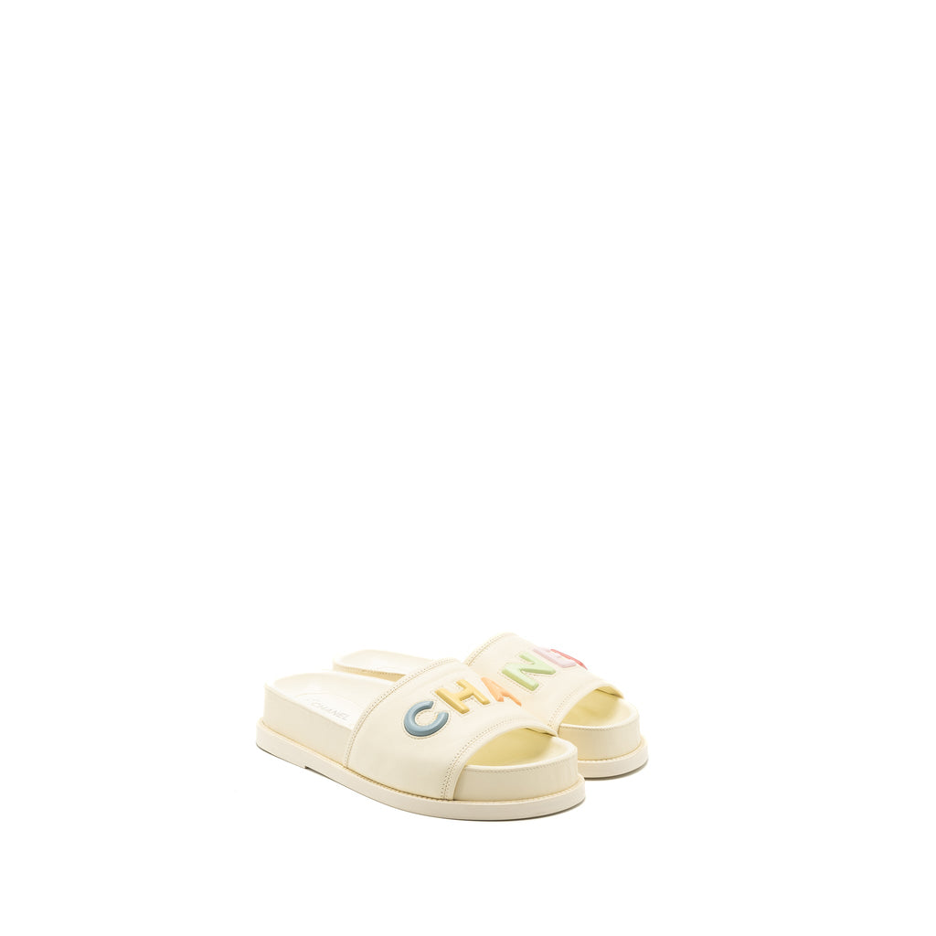 chanel-size-38-letter-sandal-leather-white-multicolour