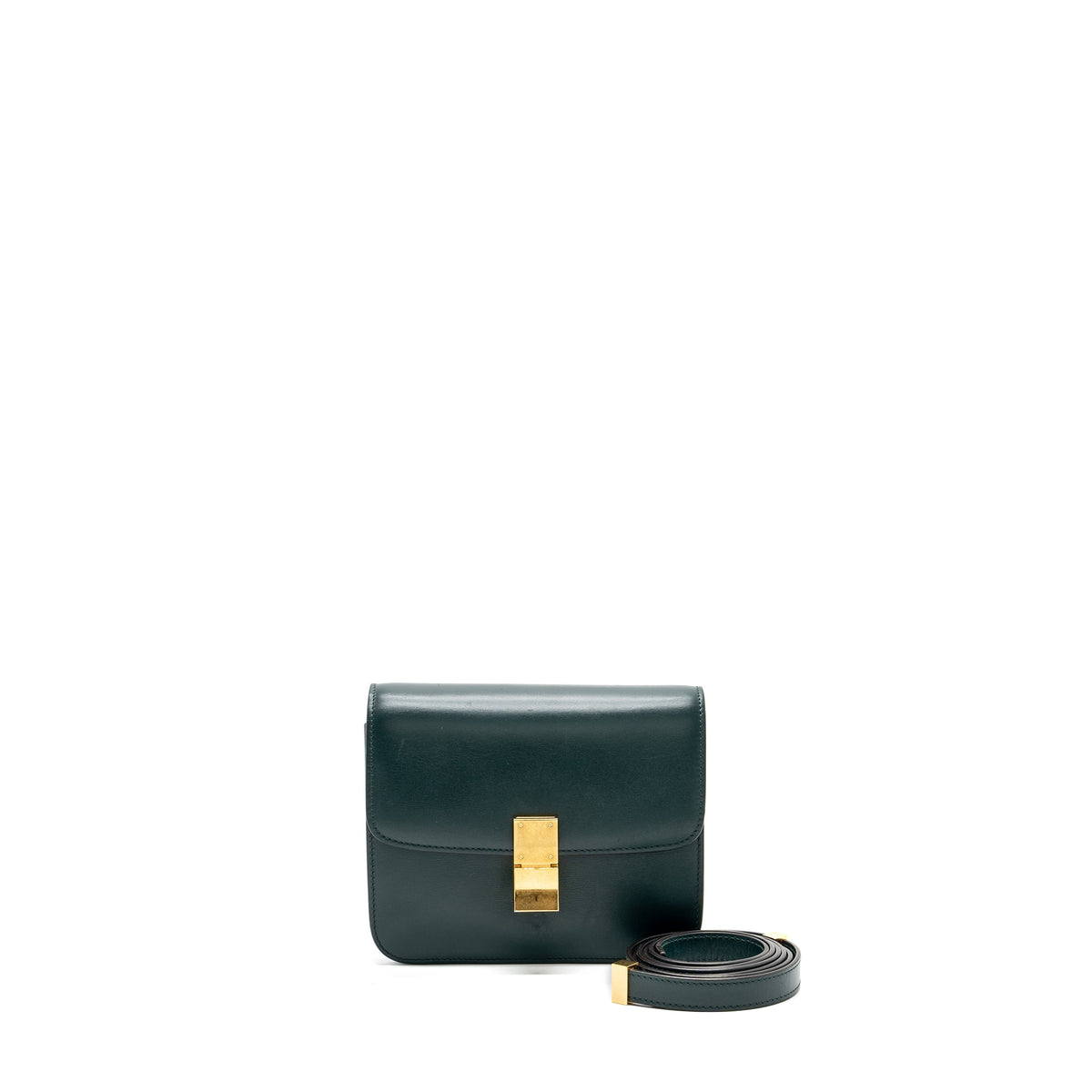 celine-teen-classic-box-bag-calfskin-dark-green-ghw