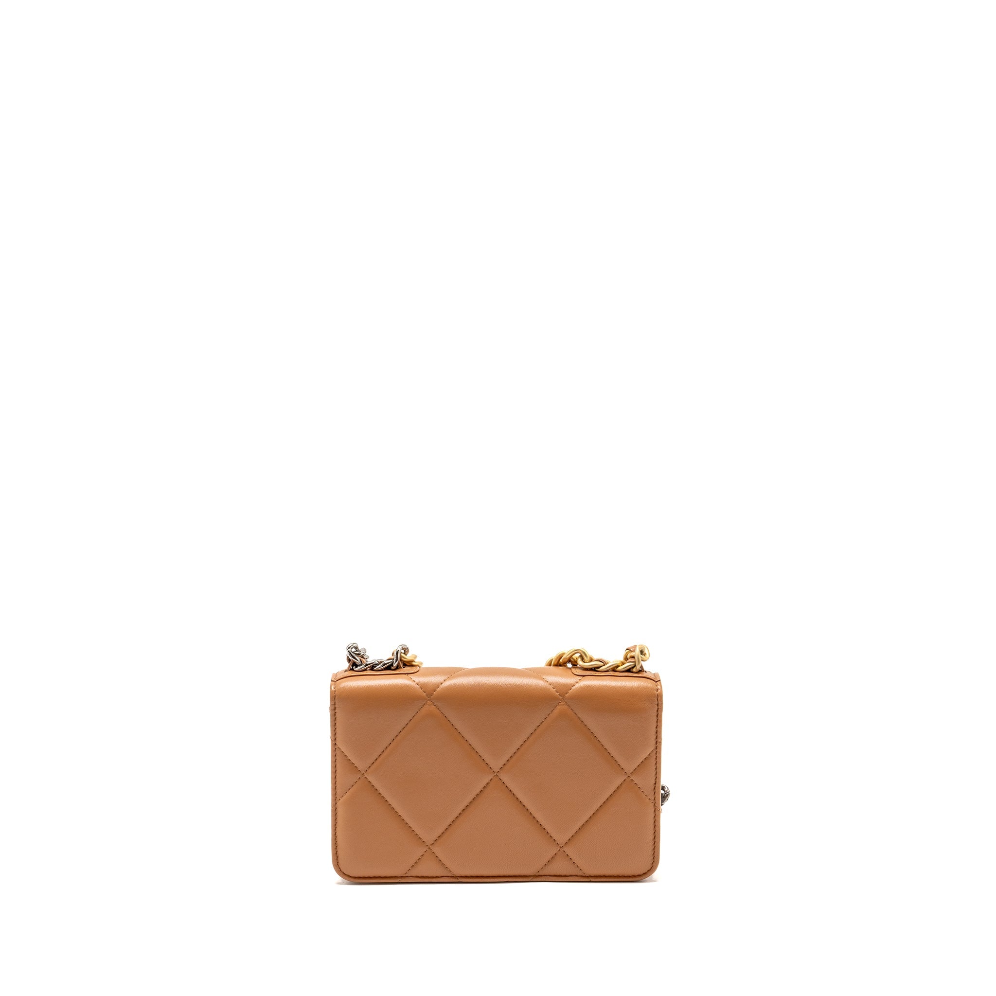 chanel-19-wallet-on-chain-lambskin-dark-beige-multicolour-hardware-microchip-copy
