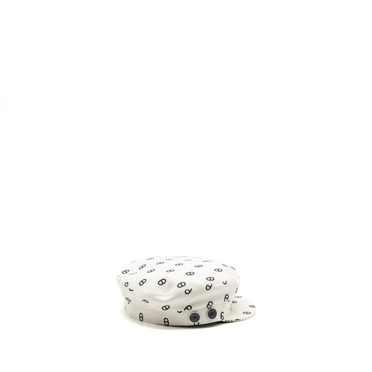 hermes-size-58-casquette-vauban-toile-h-imprimee-chaine-d-ancre-blanc