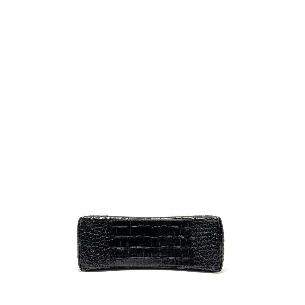 balenciaga-limited-edition-downtown-small-shoulder-bag-croc-embossed-calfskin-black-with-black-hardware-copy