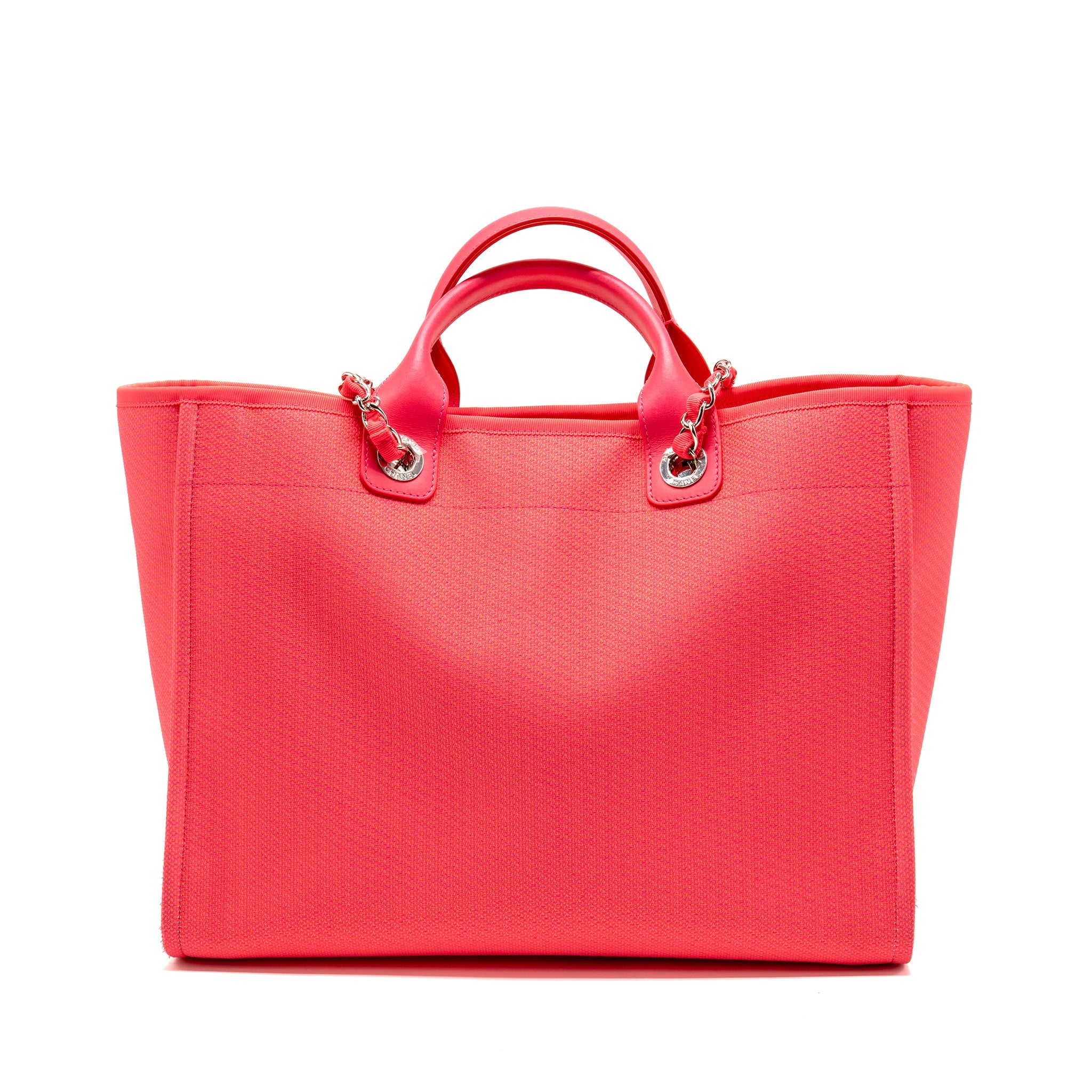 chanel-large-deauville-tote-shopping-bag-canvas-calfskin-hot-pink-shw-copy